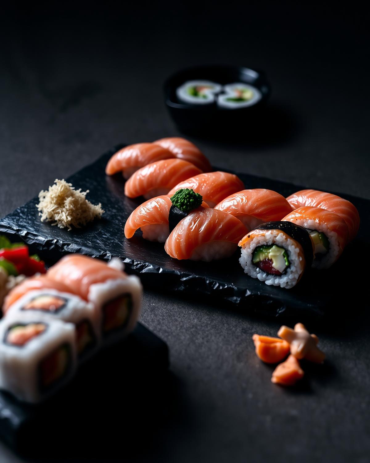 Mockup de anúncio conceitual do Sushi N Roll